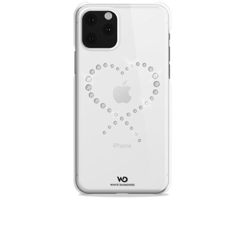 WHITE DIAMONDS APPLE iPHONE 11 PRO COVER IN TPU CON CISTALLI SWAROVSKI TRASPARENTE FANTASIA CUORE